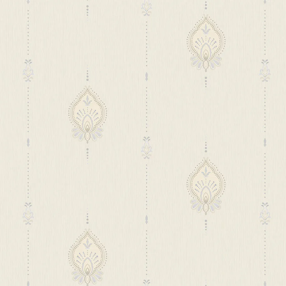 Beige Embossed Wallpaper – Ikat Striped (9902-2)